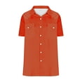 thumbnail image 6 of nerohusy Linen Button Down Shirt Men Cowboy Work Shirts Pearl Snap Cotton Western T-Shirt Summer Lightweight Casual Blouse with Pockets Orange,XL, 6 of 6