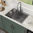 thumbnail image 2 of Logmey Stainless Steel Drop In Kitchen Sink 30x22 Inch Topmount Gunmetal Black Kitchen Sink, 2 of 4