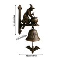 thumbnail image 3 of Halloween Witch Doorbell, Spooky Halloween Decor, Vintage Metal Hanging Bell for Front Door, Porch, Wall Mount, Rustic Bronze Halloween Decoration for Home Entrance, 3 of 6