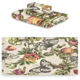 thumbnail image 2 of Vintage Butterfly Flowers Bath Towel Set of 3, Highly Absorbent & Soft Bathroom Towels Set Quick Dry Towels Set for Bathroom Spa Beach (1 Bath Towels, 1 Hand Towel, 1 Washcloth) Washcloth Gift, 2 of 7