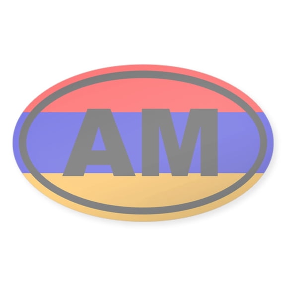 CafePress - Armenia AM Flag Sticker - Sticker (Oval)