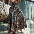 thumbnail image 2 of Fsqjgq Skirt for Women Tennis Trendy Casual Pleated Skirts Maxi Skirts for Women Summer Bohemian Lace Up Floral Print Flowy Long Skirt Female Loose Split Boho Skirt Linen Maxi Skirt Y2K Skirt M, 2 of 5