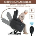 thumbnail image 4 of HSUNNS Power Lift Recliner Chair for Elderly, Electric Lift Chair with Heat & Massage, Infinite Position Reclining Sofa with Side Pocket for Living Room, Grey, 4 of 11