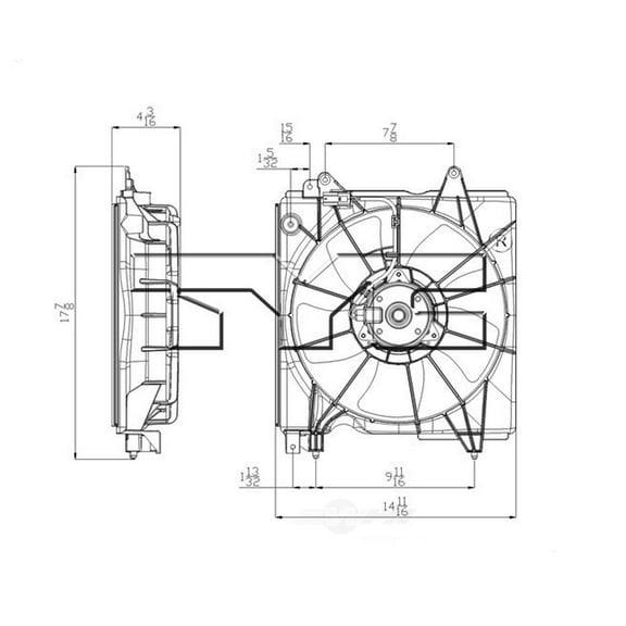 Engine Cooling Fan Assembly Fits select: 2012-2015 HONDA CIVIC, 2013-2015 ACURA ILX