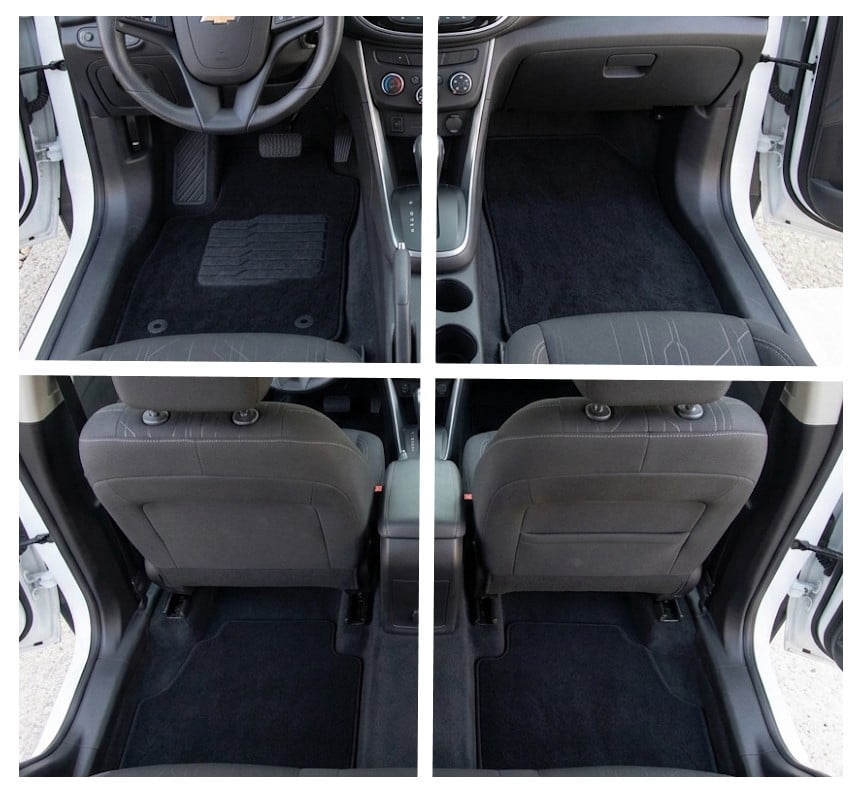 Carpet Floor Mats for 2014 to 2023 Chevrolet Trax / 2013 to 2023 Buick Encore (Not Fit for GX Models) with Non-Slip Heel Pad and Safety Locks, Front and Rear