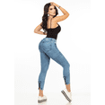 thumbnail image 4 of Pantalón Dama básico mezclilla Jeans Mujer Push Up skinny azul acero 11, 4 of 5