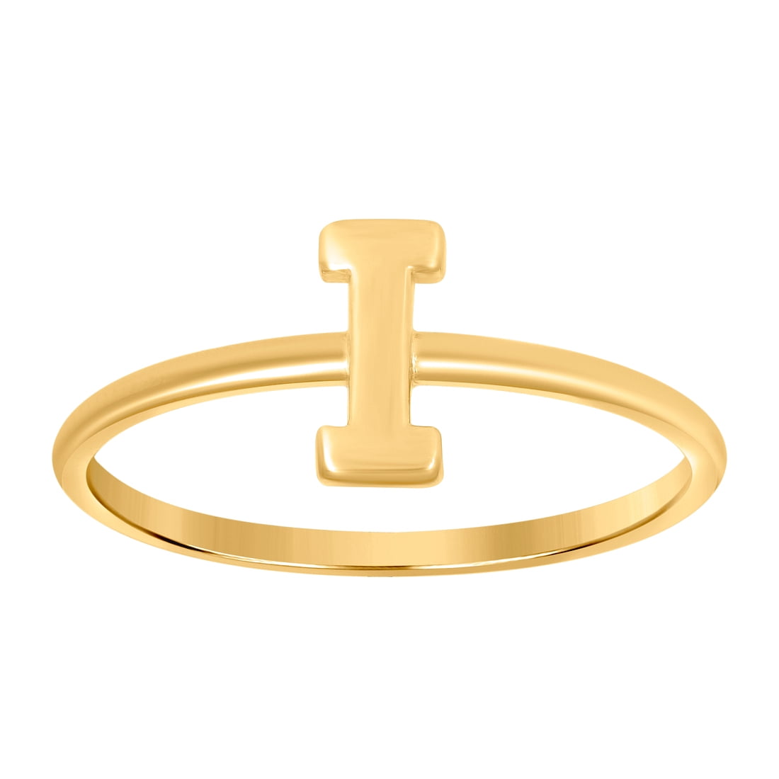 10k Yellow Gold Womens Letter Name Personalized Monogram Initial Alphabet I Ring 7.3x1.2mm Wide Ring for Women