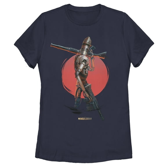 Women's Star Wars: The Mandalorian IG-11 Dusty Sunset  Graphic Tee Navy Blue Small