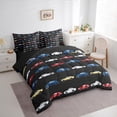 thumbnail image 4 of Manfei Vehicle Car 7 Pieces Bedding Comforter Set for Teens, Kawaii Truck Full Bedding Set, Black Cartoon Theme Reversible Fitted Sheet Flat Sheet, Lightweight Room Decor, 4 of 8