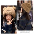 thumbnail image 6 of Fashion Casual Cute Bear Ear Autumn Winter Ear Protection Women Bonnet Caps Beanie Hat Plush Hat Skullcap GREY, 6 of 8