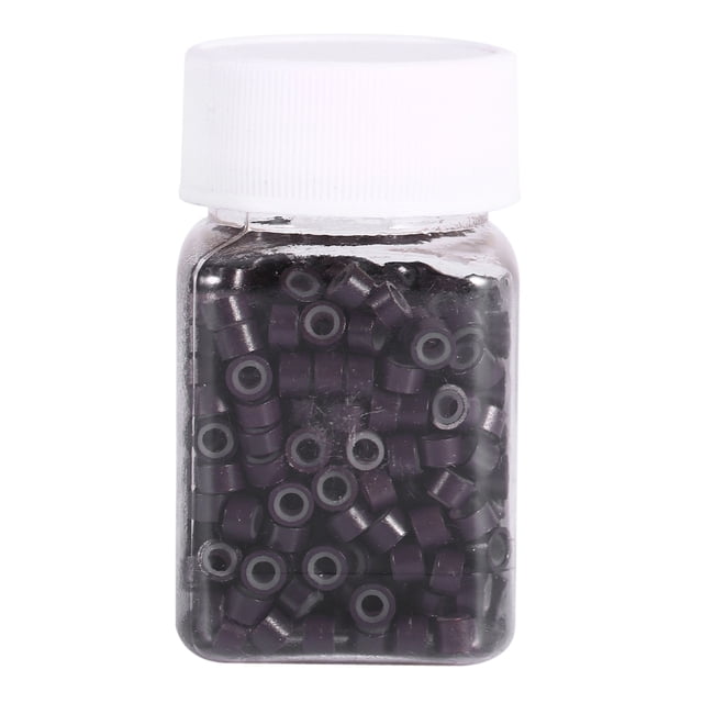 500 piezas botella moda SilicOne forrado cuentas enlaces anillos para extensión de cabello humano (500 piezas marrón)