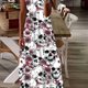 thumbnail image 2 of Vestido de verano para mujer, sencillo, con estampado geométrico, tirantes, informal, estilo playero, estilo balneario, holgado y cómodo, largo., 2 of 5