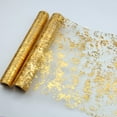 thumbnail image 1 of caminos de mesa dorados, rollo de camino de mesa de malla fina con lentejuelas y purpurina metálica dorada de 11 x 117 pulgadas, decoraciones de mesa doradas para eventos, fiestas, bodas,, 1 of 7