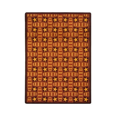 Joy Carpets 1663C-03 Any Day Matinee Marquee Star Rectangle Theater Area Rugs  03 Red - 5 ft. 4 in. x 7 ft. 8 in.
