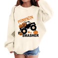 thumbnail image 2 of Coerni Boys Girls Halloween Sweatshirt Cartton Truck Spooky Pumpkin Graphic Pullover Kids Fall Fashion Long Sleeve Tops, 2 of 7