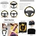 thumbnail image 5 of Jeiento Be Happy Sunflower Car Seat Covers 15pcs Auto Front Back Seat Cover Steering Wheel Cover Seat Belt Pads Trash Bin Car Storage Box Rearview Mirror Cover Cup Holder Keychains Wristlet Strap, 5 of 7