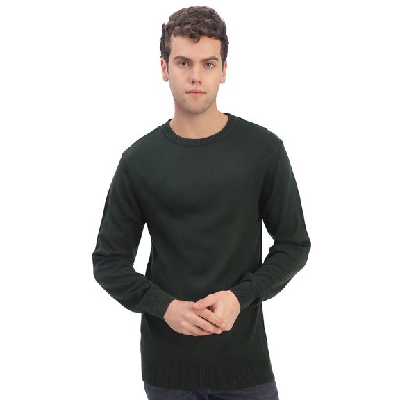 Cavardi Casual Men’s Round Neck Sweater – Green | XXL
