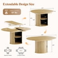 thumbnail image 5 of AFO 7 Pieces Extendable Dining Table Set for 6, 47″- 63″ Round to Oval Wood Kitchen Table with 6 Upholstered Chairs, Space-Saving Drop Leaf Kitchen Table for Small Spaces, Natural, 5 of 12