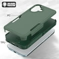 thumbnail image 2 of for iPhone 16 Heavy Duty Case,Stylish 2 in 1 Military Grade Armor PC+TPU Silicone Hybrid Rugged Shockproof Glossy Grip Edge Protective Anti-Scratch Back Phone Cover,Darkgreen, 2 of 5