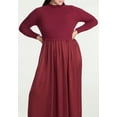 thumbnail image 3 of ELOQUII Elements Women's Plus Size Mockneck Twofer Midi Dress, 3 of 4