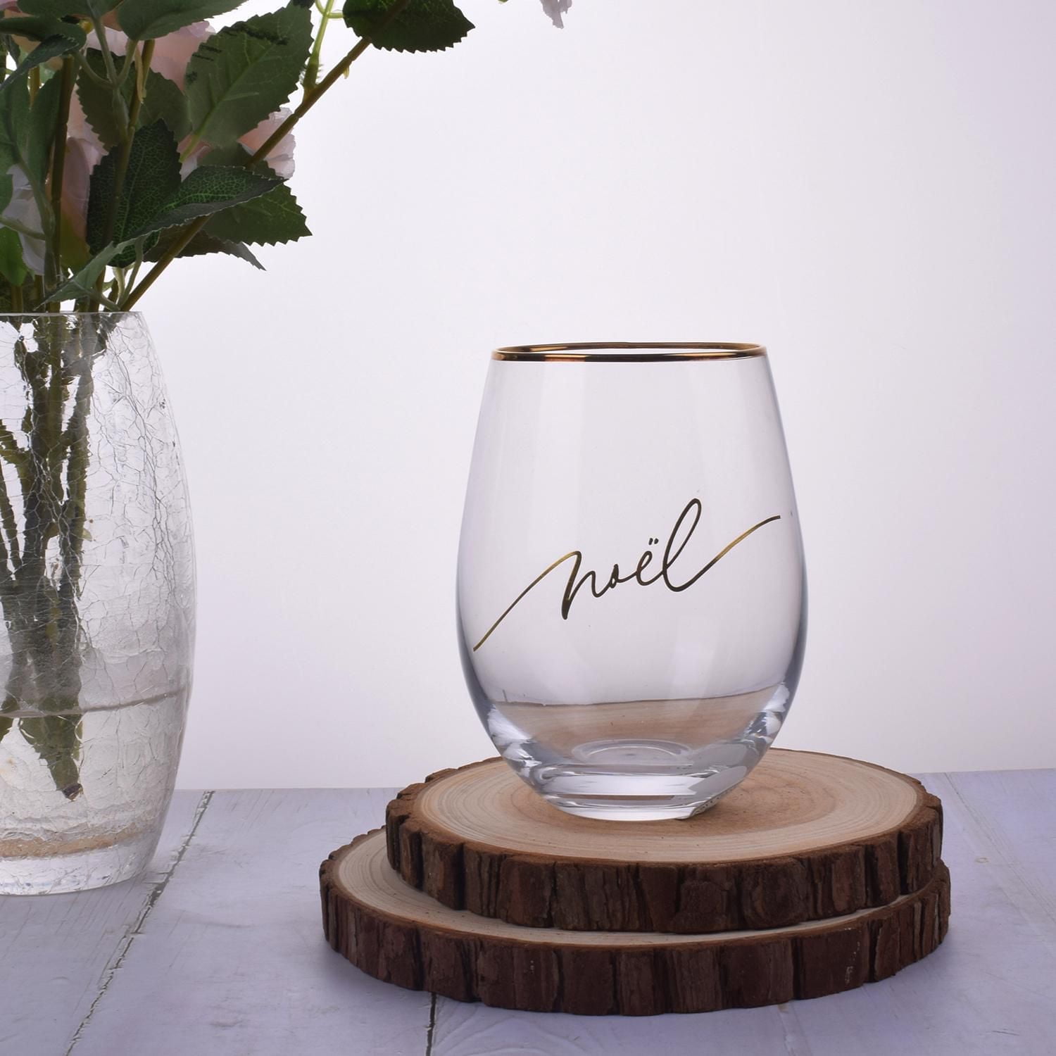 Brillant design verre à vin clair sans tige/verre à vin sans tige polyvalent