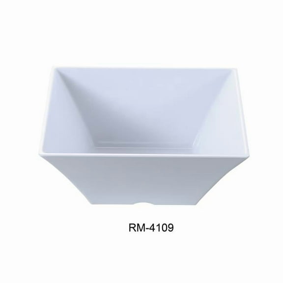 Yanco RM-4109 Rome 10" Square Bowl, 98 oz Capacity, 4" Hight", Melamine, White Color, Pack of 12
