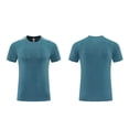 thumbnail image 5 of Leey-World Men's Cotton T-Shirts Oversized Unisex Short Sleeves Casual Loose Wash Solid Basic Tee Tops T Shirt Men(Blue,M), 5 of 7