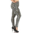 thumbnail image 2 of Plus Size Tummy Control Sculpting Treggings - Black, Mustard Plaid, 2 of 4