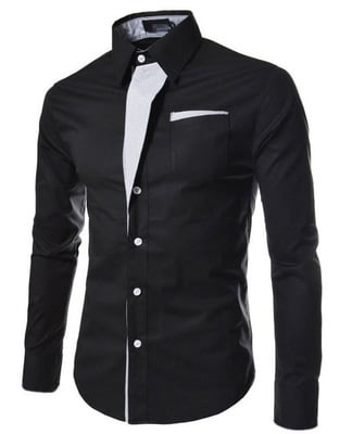 Men's Casual Top Lapel Solid Color Long Sleeve Shirt