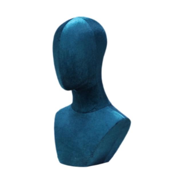 Cabeza de maniquí Busto de hombro Yuyangstore Exhibidor de pelucas Azul profundo