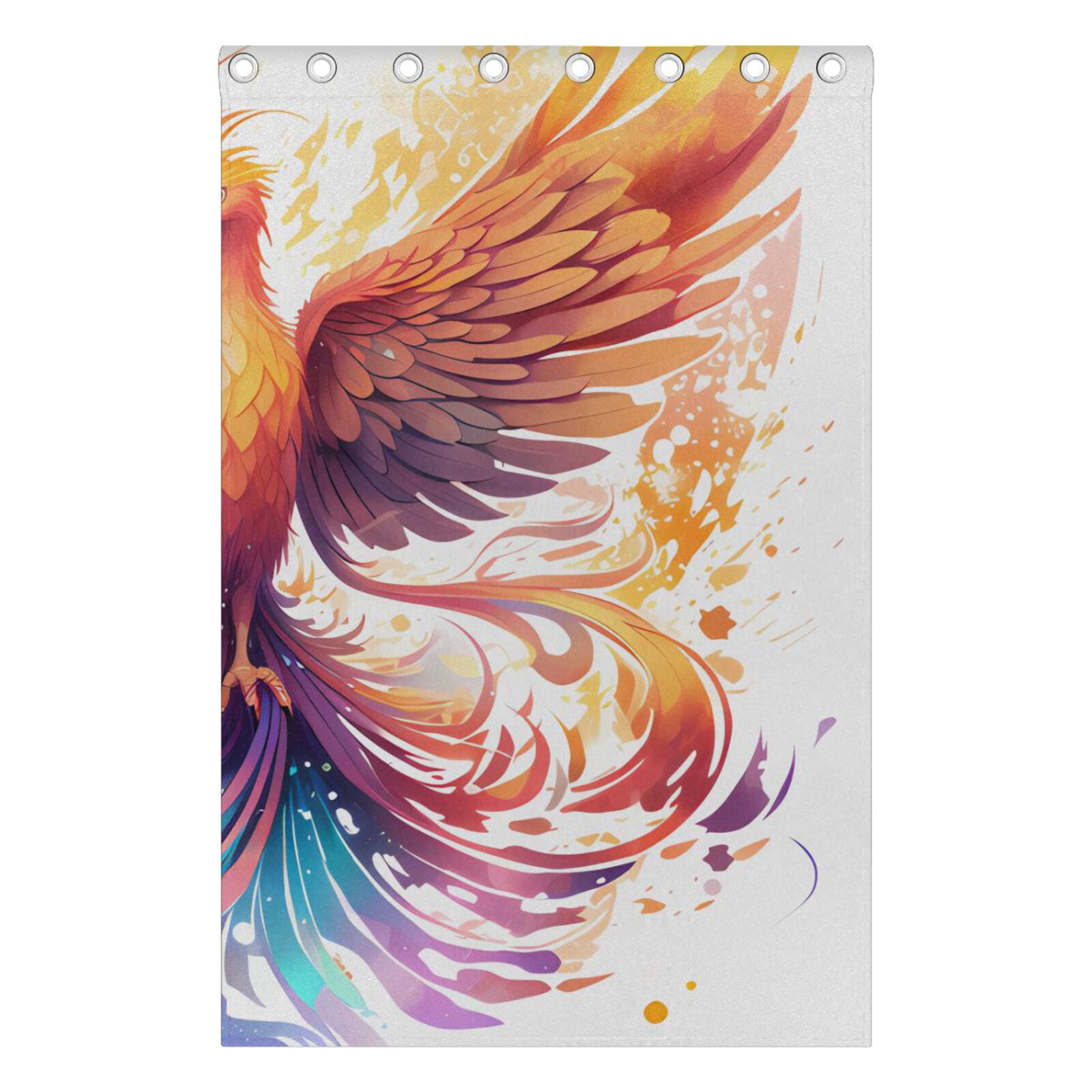 Bird Wings Phoenix Colorful Black Out Curtains 72 Inch Length Curtains for Sliding Glass Doors Bedroom Living Room 2 Pack