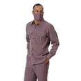 thumbnail image 2 of Montique Men's 2 Piece Long Sleeve Denim Walking Suit in Solid Wine - D-9977, 2 of 3