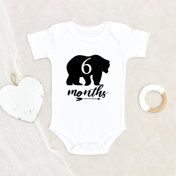 Newbabywishes - Sixth Beary Milestones Baby Clothes for Boys and Girls - Animal-Themed Baby Clothing