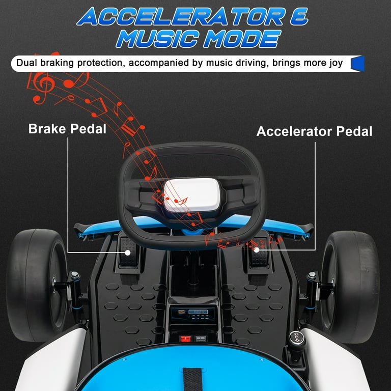 Joyracer 24V Ride on Toys Electric Go Kart for Boys Girls Age 6-12