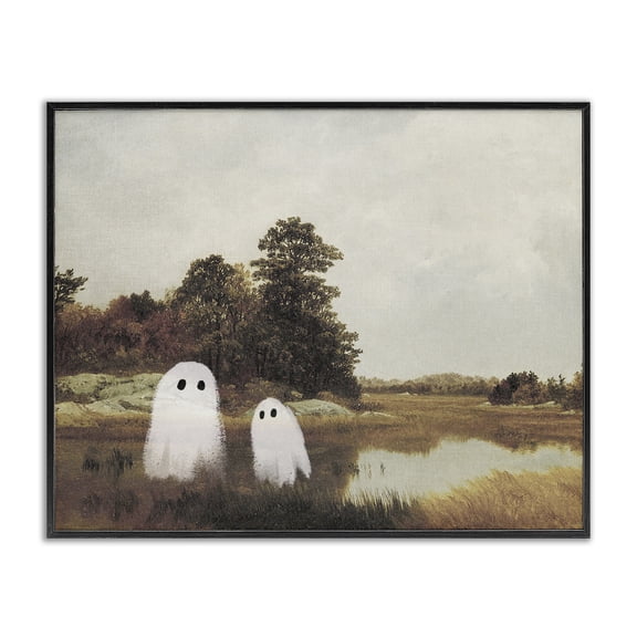 Stupell Industries Transitional Ghost Pair in Autumn Countryside Black Framed Giclee Art, 14 x 11, by Victoria Barnes