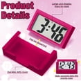 thumbnail image 4 of 3 Pcs Mini Digital Clock Small Digital Clock Stick on Battery Operated Self Adhesive Bracket for Car Dashboard Fridge (Pink), 4 of 7