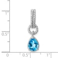thumbnail image 2 of Beautiful Sterling Silver Rhodium Blue Topaz Pear Twisted Pendant, 2 of 2