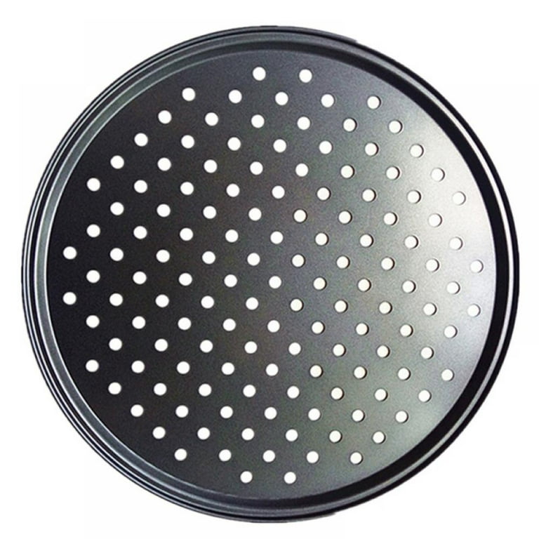 Pizza Pan - Non Stick Baking, Even Heat Distribution - Pizza Tray for Oven  - Perforated Stainless Steel for Crispy Crust - 9.6 Inch 