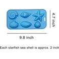 thumbnail image 2 of Molde de silicona para cubitos de hielo Kiuatr, ideal para hielo, gelatina, chocolate y jabón. Molde para hielo con forma de concha de mar (6 unidades, 2 unidades)., 2 of 4