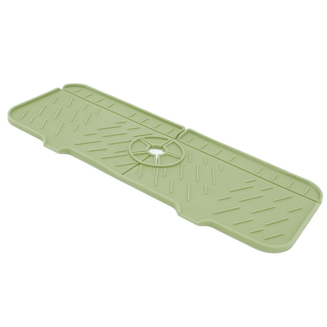TKSE Kitchen Faucet Sink Guard Silicone Water Catcher Mat Draining Drying Pad For Countertop(Green)