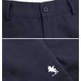 thumbnail image 3 of Men's Classic Cotton Regular Fit Embroidered Casual Fashion Chino Shorts (Navy, 40), 3 of 3