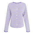 thumbnail image 5 of idosla Womens Striped Cardigan Casual Long Sleeve Open Front Button Down Loose Knit Lightweight Fall Sweaters (Purple, M), 5 of 5