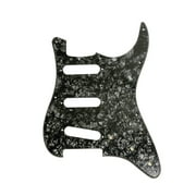 Metallor Electric Guitar Pickguard 3 Ply 12 holes SSS Single Coil Compatible with Strat Style Modern Guitar Parts Replacement Black Pearl.