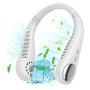 Cooling Fan 5W Rechargeable Personal Neck Hanging Fan Fan Personal Portable Adjustable Air Cooler, White