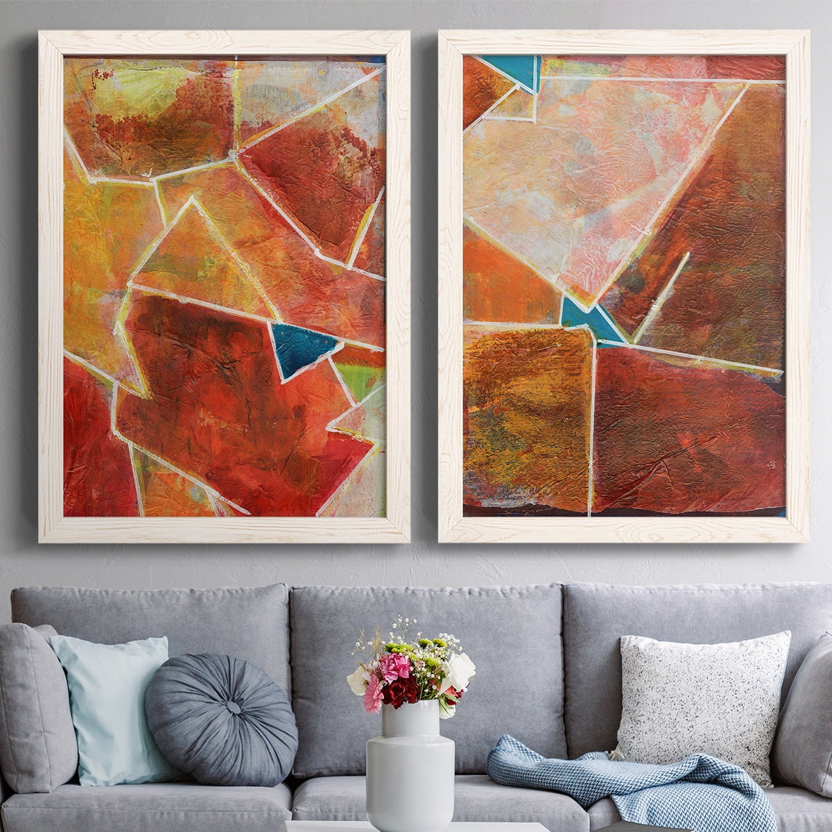 Primary Connection VII - Premium Framed Canvas 2 Piece Set - Ready to Hang