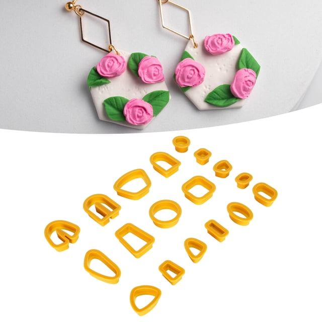 Clay Cutters Set Rings Accessories Circle Earrings Cards Clay