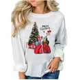 thumbnail image 2 of OKBOP Petite Tops for Women,Christmas Fashion Casual Long Sleeve Printed Ladies Sweatshirts Womens Button Down Blouse Graphic Sweatshirts for Women, 2 of 5