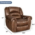thumbnail image 6 of Bonzy Home Electric Recliner Chair With Breathable Bonded Leather, Classic Single Sofa Home Theater Recliner Seating With USB Port, Dark Brown, 6 of 10