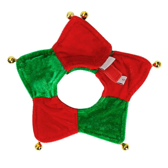 KAKOWELY 1Pc Christmas Themed Pet Scarf Jingling Bell Neckerchief Cat Puppy Triangle Neck Scarf Pet Costume Accessories (Size L),13.39"X13.39"X0.39"