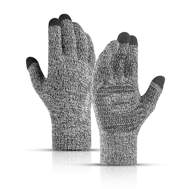 Guantes de invierno cálidos y resistentes al viento, con dedos completos, para pantalla táctil, para ciclismo al aire libre, con cremallera, talla única, unisex.